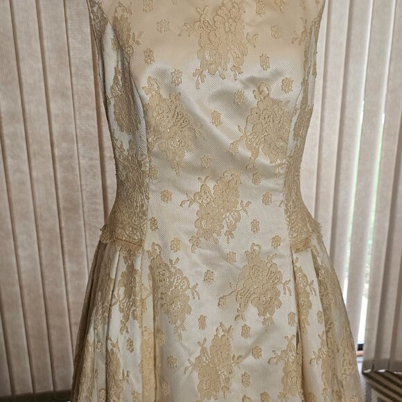 Rosa Clara Beige Lace Wedding Dress 14 NWT - Picture 3 of 7